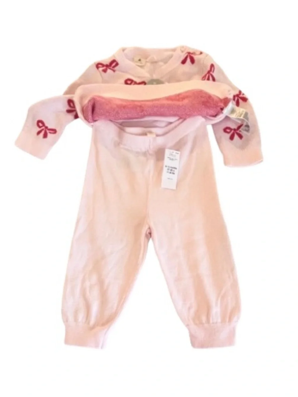 🆕-GAP Baby Bow Knit Sweater Set. Size: 6-12mo